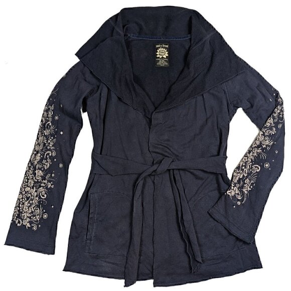 Lucky Brand Jackets & Blazers - Lucky Brand Wrap Kimono Jingo Sleeve Design Black Pockets Size Medium